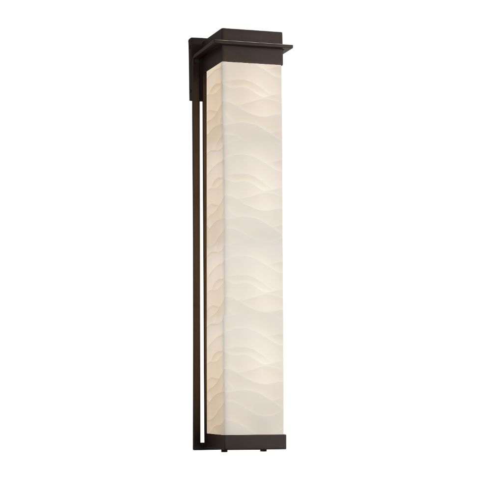 Justice Design Group PNA-7546W-WAVE-NCKL Porcelina Pacific 36" LED Outdoor Wall Sconce in Brushed Nickel
