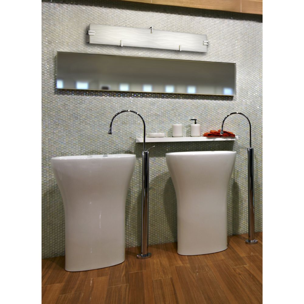 Justice Design Group PNA-8880-WAVE-NCKL Porcelina Clips 36" Linear Wall / Bathroom LED Light in Brushed Nickel