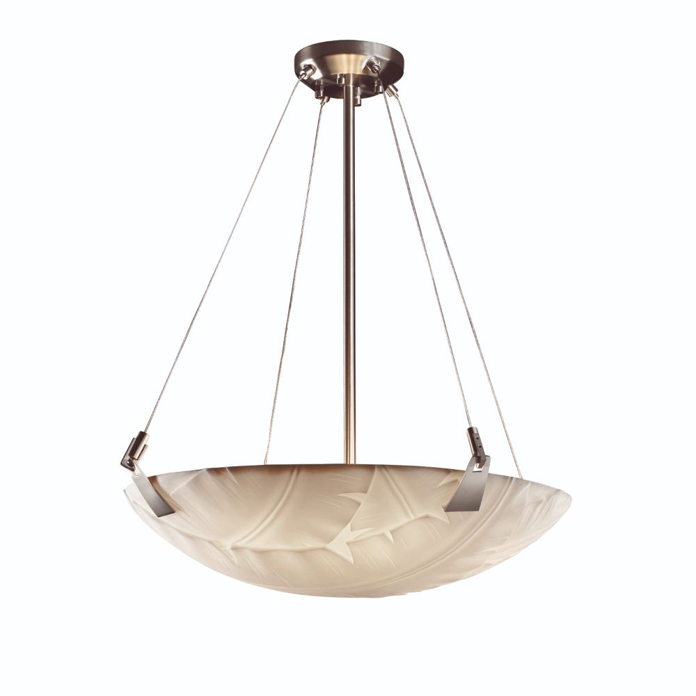 Justice Design Group PNA-9642-35-WAVE-DBRZ Porcelina 24" Bowl Pendant with Tapered Clips in Dark Bronze