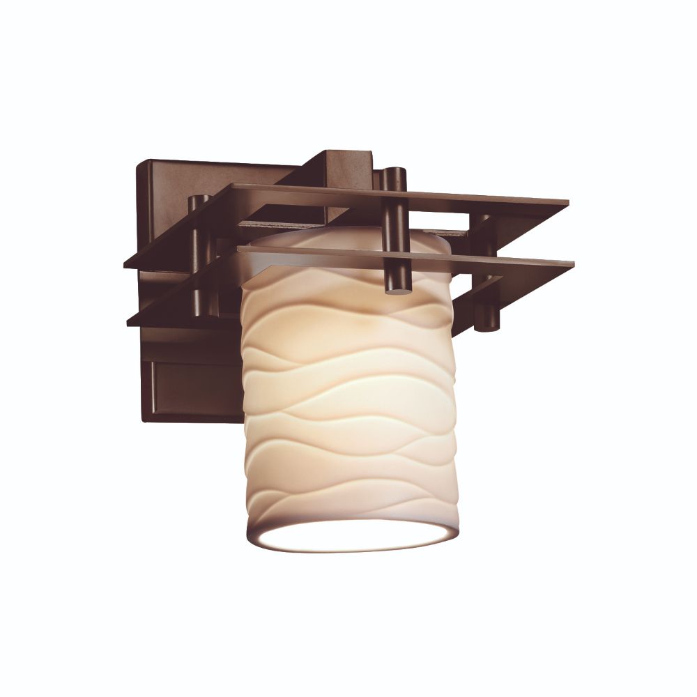 Justice Design Group POR-8171-10-BMBO-NCKL Limoges Metropolis 1 Light Wall Sconce with 2 Flat Bars in Brushed Nickel