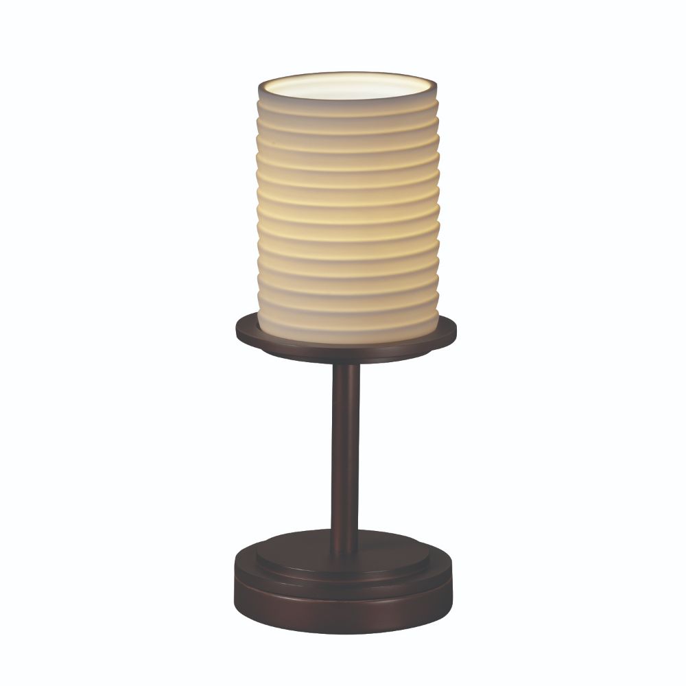 Justice Design Group POR-8798-10-BANL-DBRZ Limoges Dakota 1 Light Short Table Lamp in Dark Bronze