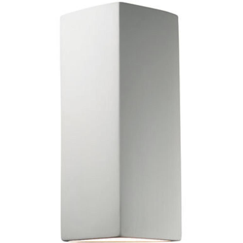 Justice Design CER-5145W-HMPW ADA Peaked Rectangle LED Wall Sconce  (Outdoor) - Hammered Pewter