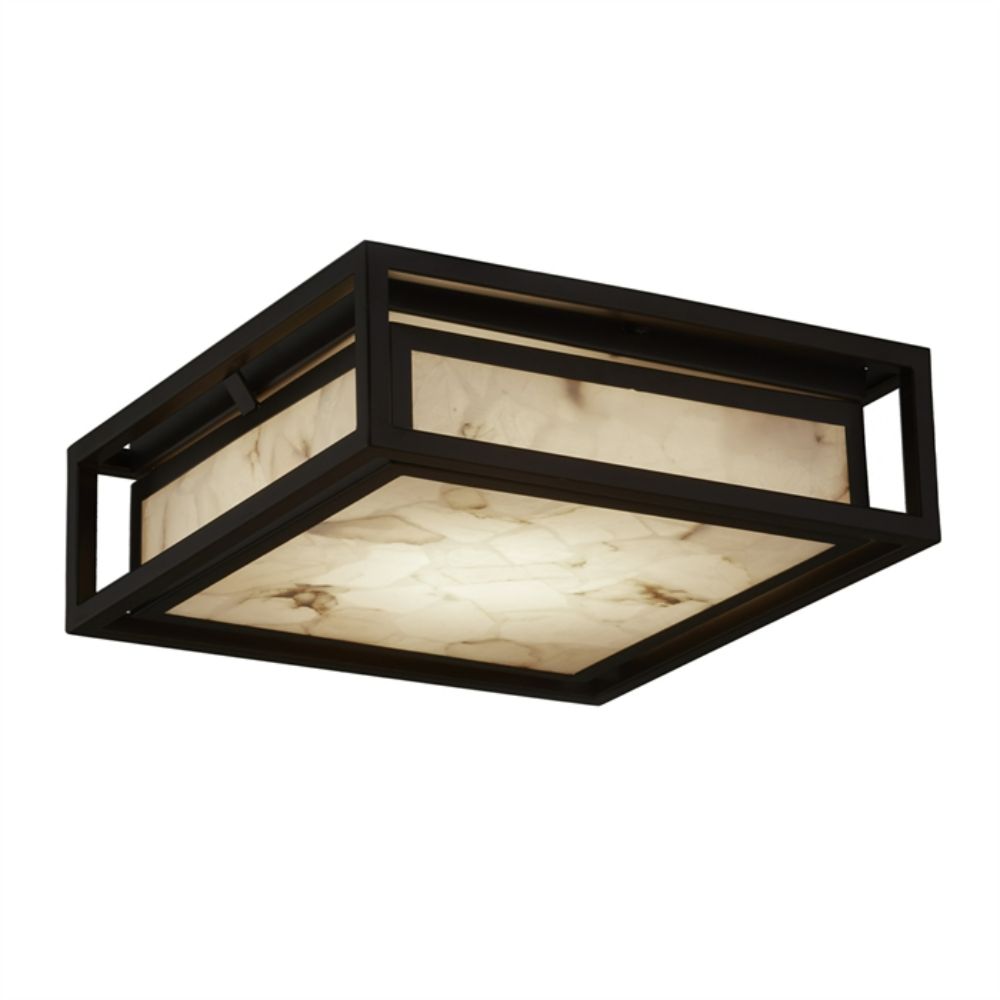 Justice Design Group ALR-7629W-NCKL Bayview 12" LED Flush-Mount (Outdoor) in Brushed Nickel