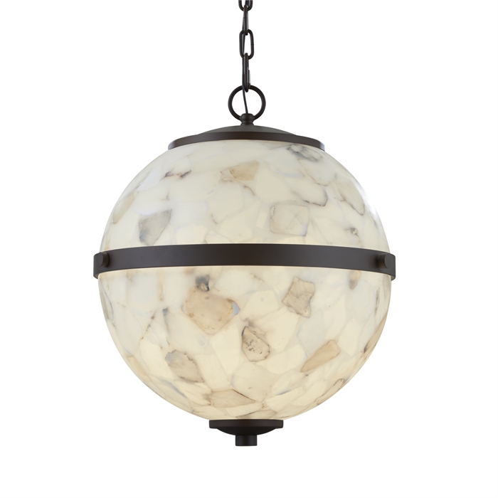 Justice Design Group ALR-8040-CROM-LED4-2800 Imperial 17" LED Hanging Globe in Polished Chrome