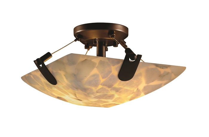 Justice Design Group ALR-9610-25-DBRZ-LED2-2000 14" Semi-Flush Bowl W/ U-Clips - LED in Dark Bronze