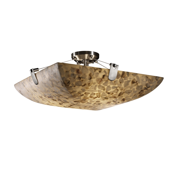 Justice Design Group ALR-9611-25-DBRZ-LED3-3000 18" Semi-Flush Bowl W/ U-Clips - LED in Dark Bronze