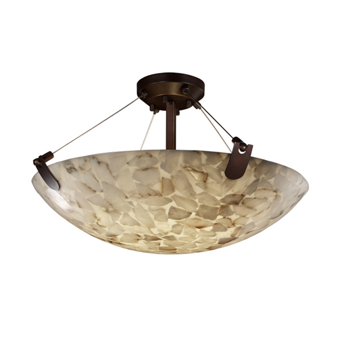Justice Design Group ALR-9612-35-DBRZ-LED5-5000 24" Semi-Flush Bowl W/ U-Clips - LED in Dark Bronze