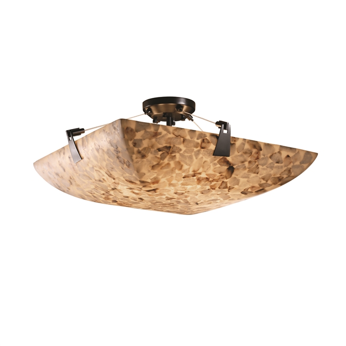 Justice Design Group ALR-9631-25-DBRZ 18" Semi-Flush Bowl W/ Tapered Clips in Dark Bronze