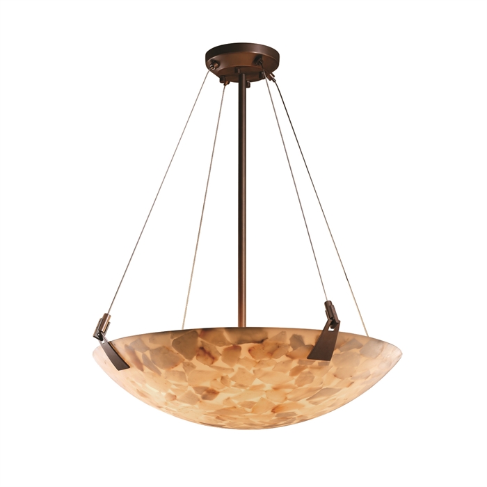 Justice Design Group ALR-9641-35-DBRZ 18" Pendant Bowl W/ Tapered Clips in Dark Bronze