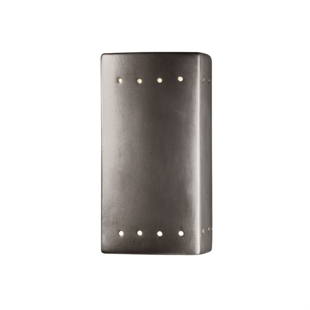 Justice Design Group CER-0920-ANTG-LED1-1000 Small LED Rectangle W/ Perfs - Closed Top in Antique Gold