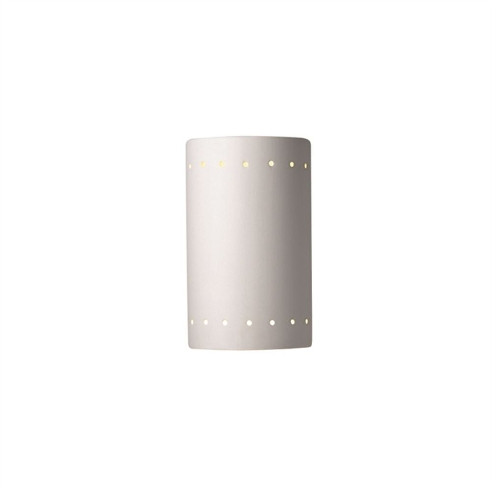 Justice Design Group CER-0990W-ANTS-LED1-1000 Small LED Cylinder W/ Perfs - Closed Top (Outdoor) in Antique Silver