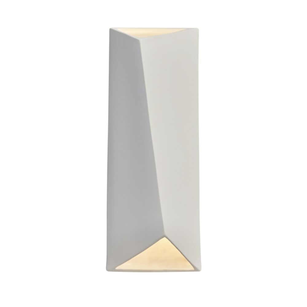 Justice Design Group CER-5895-PATR ADA Diagonal Rectangle LED Wall Sconce (Open Top & Bottom) in Rust Patina