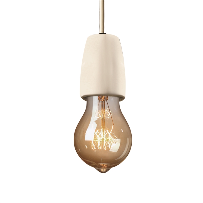 Justice Design Group CER-6021-BIS-DBRZ-WTCD Ovalesque 1-Light Pendant in Bisque