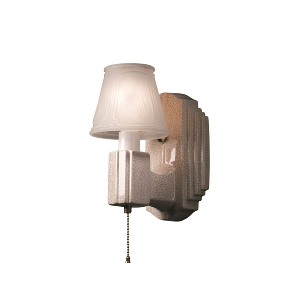 Justice Design Group CER-7110-BIS Deco Rectangle W/ Clip-On Glass Shade in Bisque