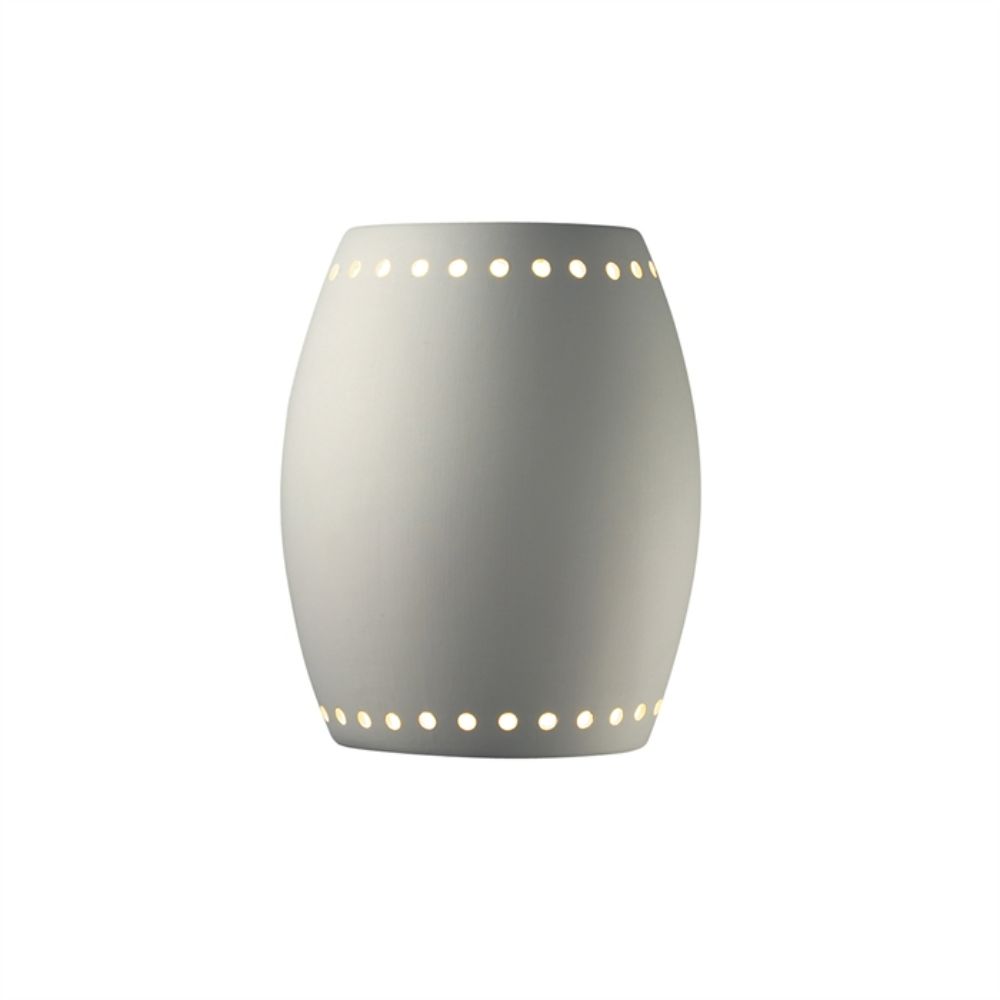 Justice Design Group CER-9045-BIS-LED2-2000 Sun Dagger Pillowed LED Cylinder - Open Top & Bottom in Bisque