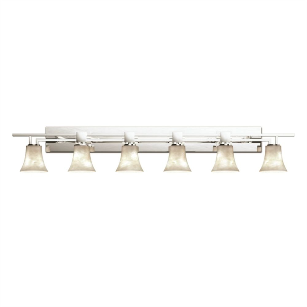 Justice Design Group CLD-8706-20-CROM Aero 6-Light Bath Bar in Polished Chrome