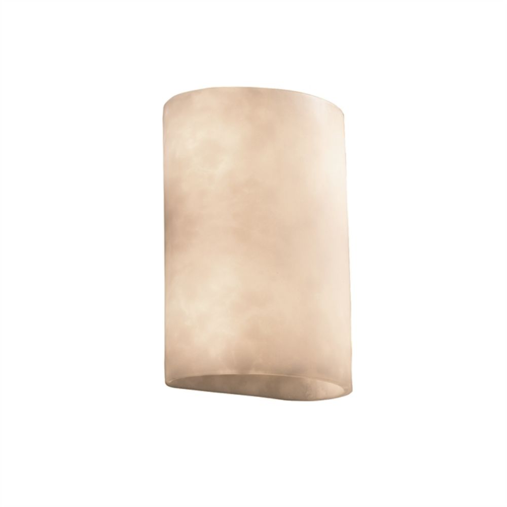 Justice Design Group CLD-8857-LED1-1000 ADA Small Cylinder Wall Sconce - LED in Clouds Resin