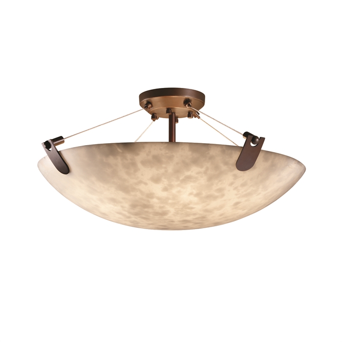 Justice Design Group CLD-9611-35-DBRZ-LED3-3000 18" Semi-Flush Bowl W/ U-Clips - LED in Dark Bronze