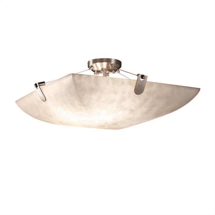 Justice Design Group CLD-9612-25-NCKL-LED5-5000 24" Semi-Flush Bowl W/ U-Clips - LED in Brushed Nickel