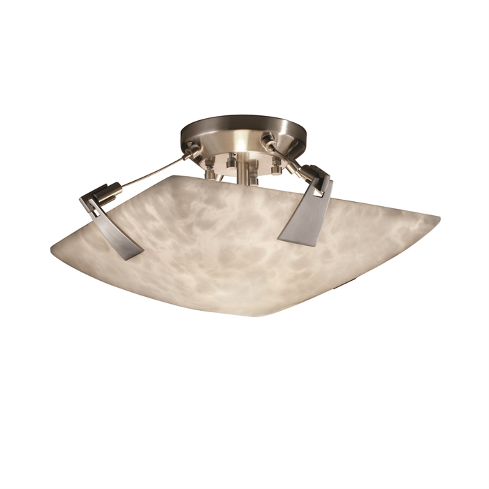 Justice Design Group CLD-9630-25-DBRZ-LED2-2000 14" Semi-Flush Bowl W/ Tapered Clips - LED in Dark Bronze