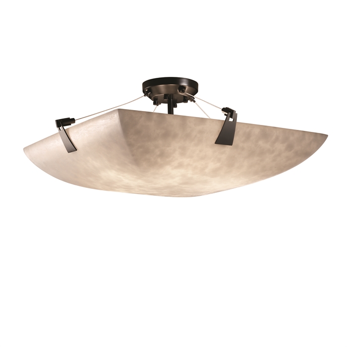 Justice Design Group CLD-9631-25-DBRZ 18" Semi-Flush Bowl W/ Tapered Clips in Dark Bronze