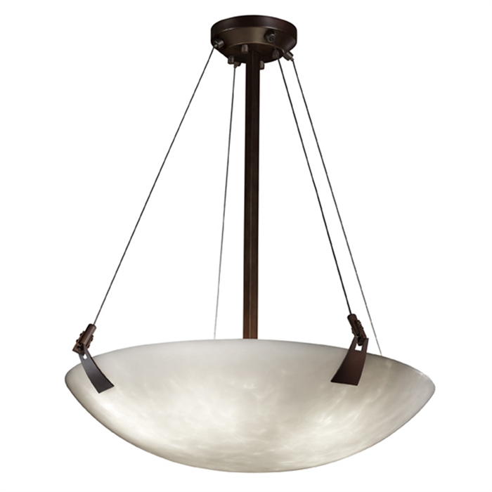 Justice Design Group CLD-9642-35-DBRZ 24" Pendant Bowl W/ Tapered Clips in Dark Bronze