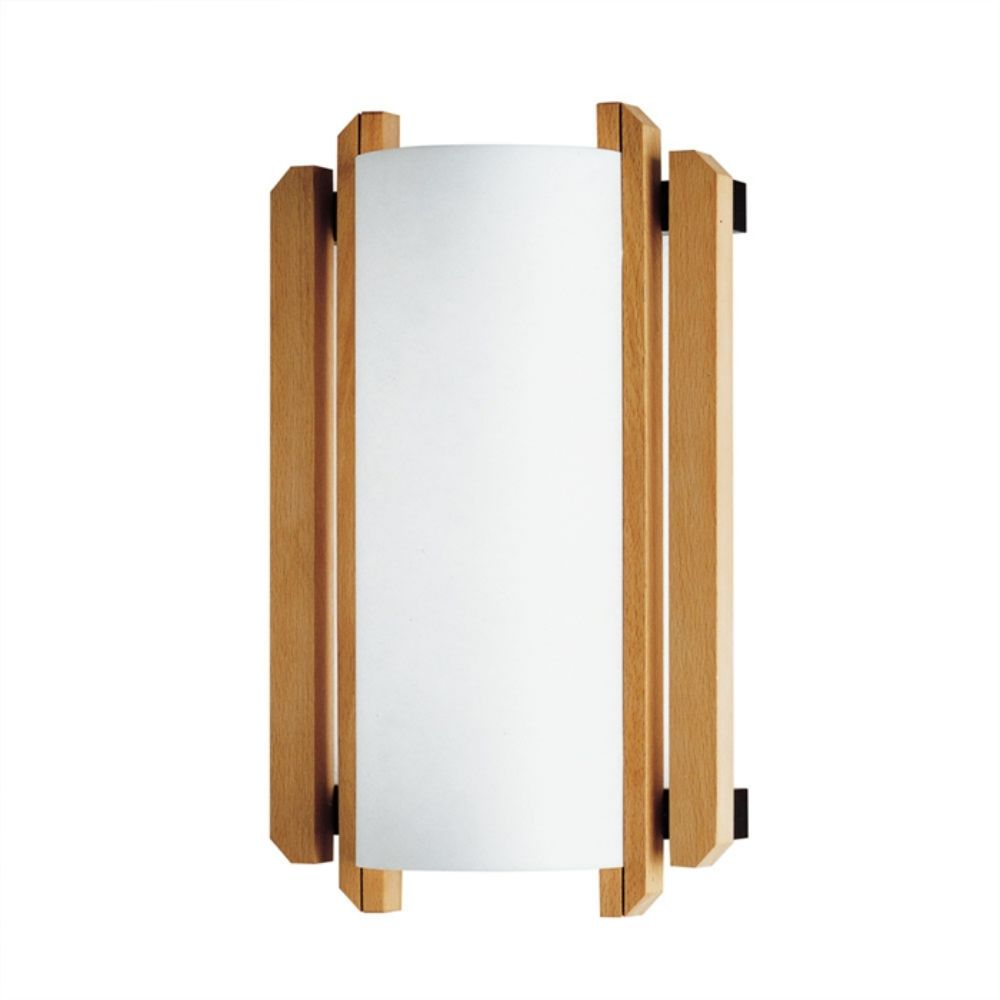 Justice Design Group DOM-8309 Trommel Beech Wood Wall Sconce (ADA) in Wood W/ Translucent Shade