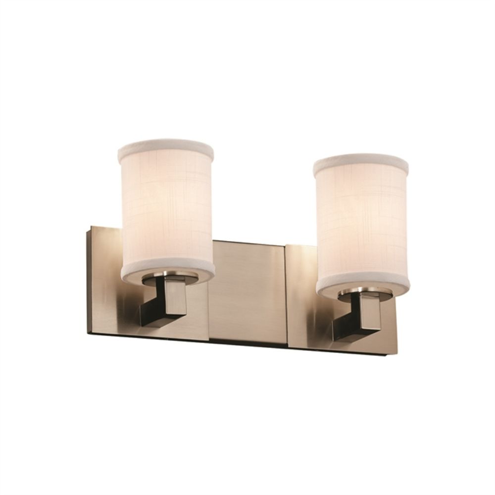 Justice Design Group FAB-8922-10-WHTE-CROM Modular 2-Light Bath Bar in Polished Chrome