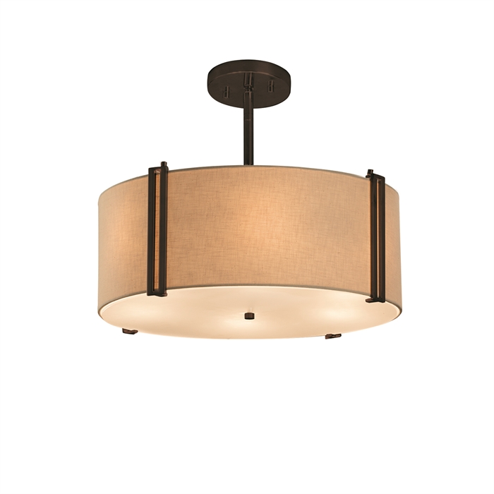 Justice Design Group FAB-9510-CREM-DBRZ-LED3-2100 Reveal 14" LED Drum Pendant in Dark Bronze