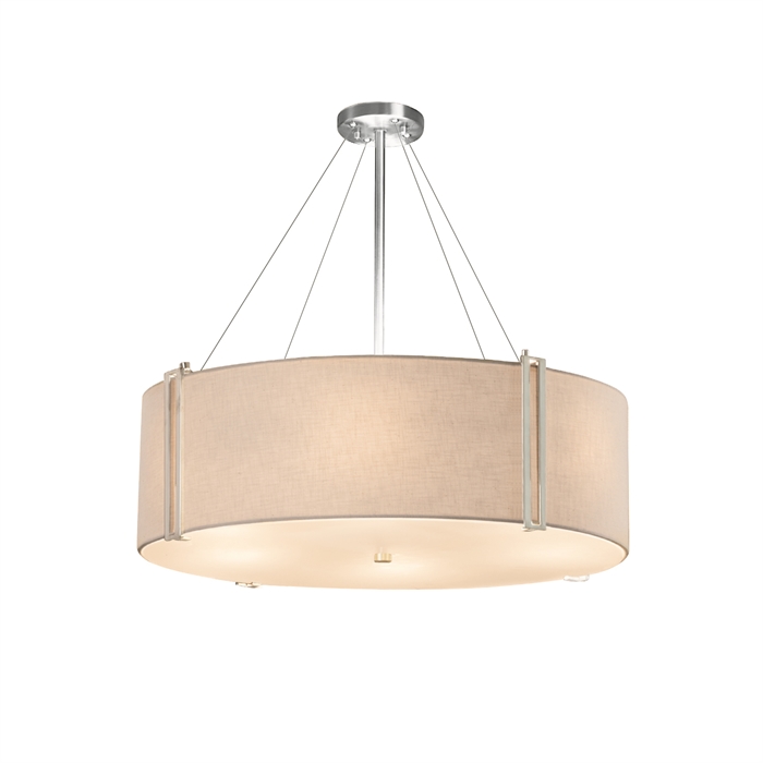 Justice Design Group FAB-9514-WHTE-DBRZ-LED8-5600 Reveal 36" LED Drum Pendant in Dark Bronze