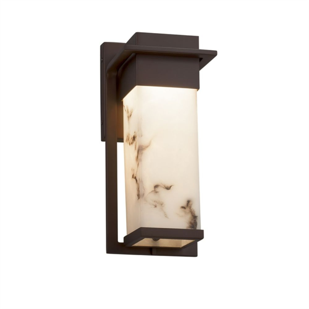 Justice Design Group FAL-7541W-DBRZ Pacific Small Outdoor LED Wall Sconce in Dark Bronze