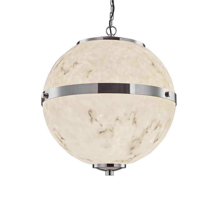 Justice Design Group FAL-8040-CROM-LED4-2800 Imperial 17" LED Hanging Globe in Polished Chrome