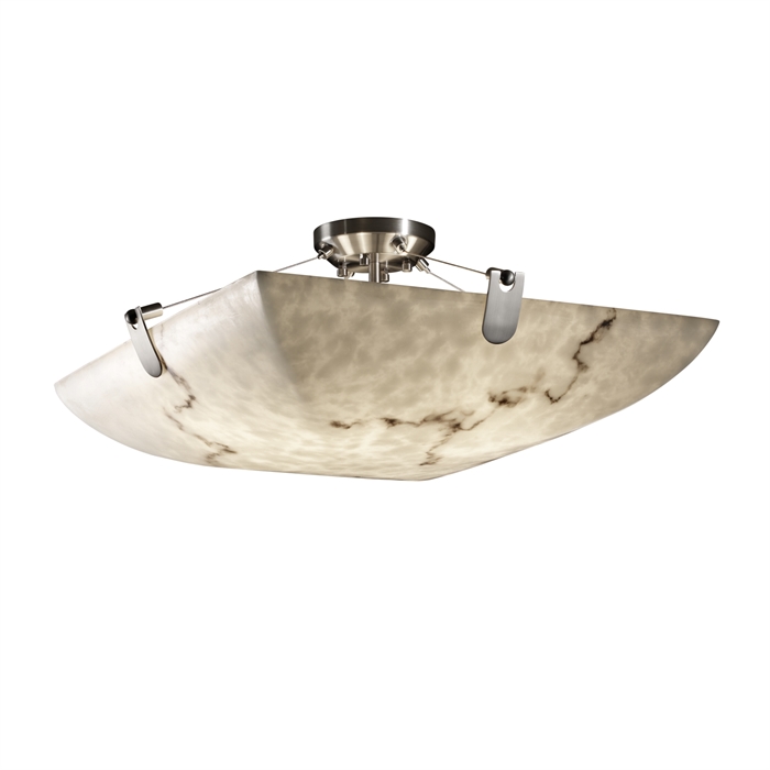 Justice Design Group FAL-9611-25-DBRZ-LED3-3000 18" Semi-Flush Bowl W/ U-Clips - LED in Dark Bronze