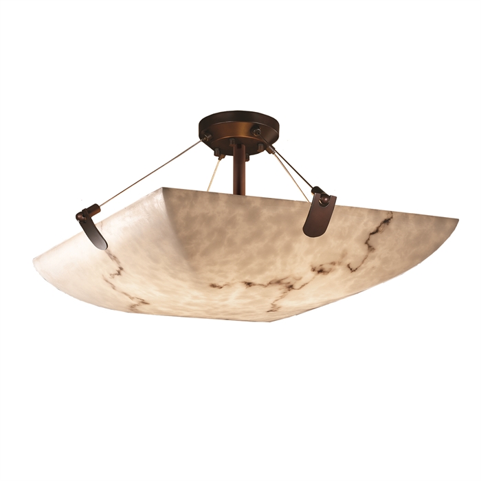 Justice Design Group FAL-9611-35-DBRZ-LED3-3000 18" Semi-Flush Bowl W/ U-Clips - LED in Dark Bronze
