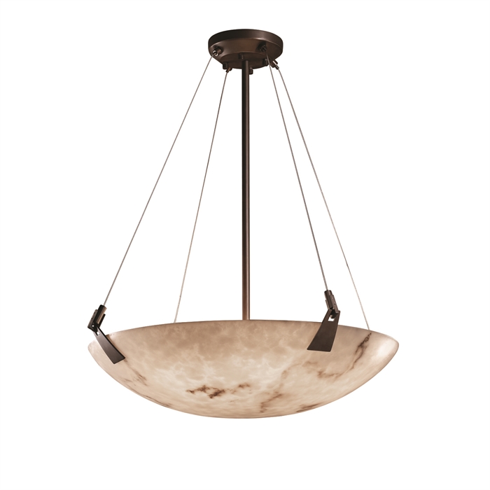 Justice Design Group FAL-9641-35-DBRZ 18" Pendant Bowl W/ Tapered Clips in Dark Bronze