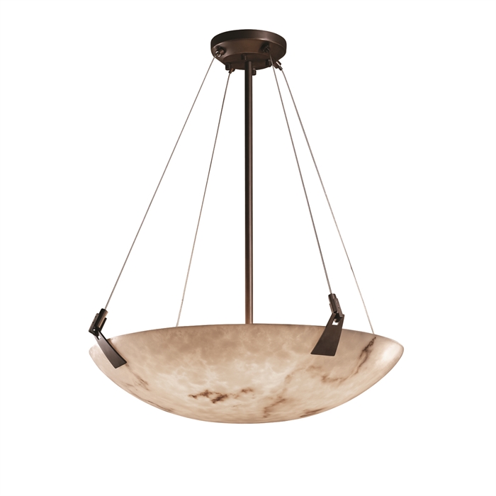 Justice Design Group FAL-9642-35-DBRZ 24" Pendant Bowl W/ Tapered Clips in Dark Bronze