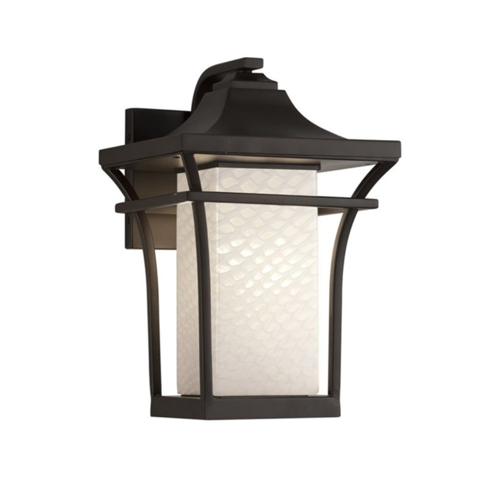 Justice Design Group FSN-7521W-WEVE-NCKL-LED1-700 Summit Small 1-Light LED Outdoor Wall Sconce in Brushed Nickel