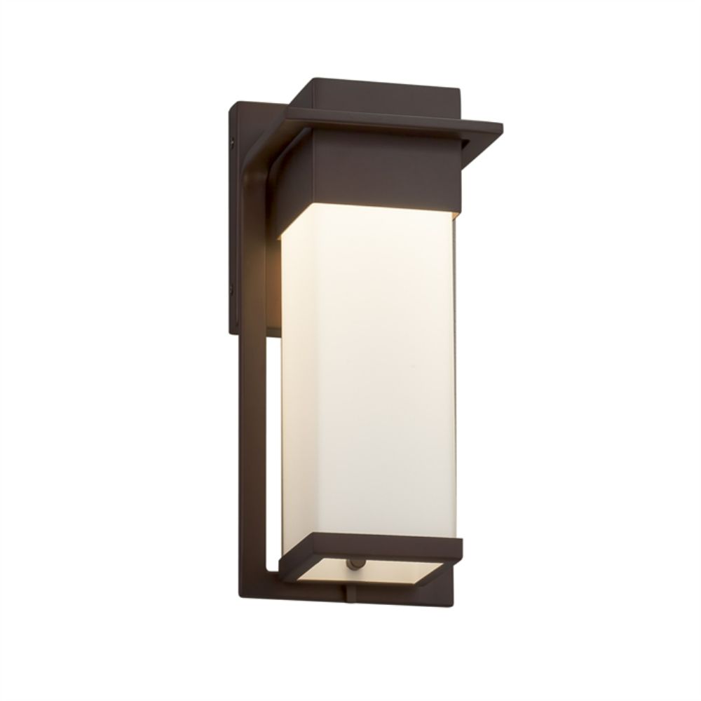 Justice Design Group FSN-7541W-OPAL-MBLK Pacific Small Outdoor LED Wall Sconce in Matte Black