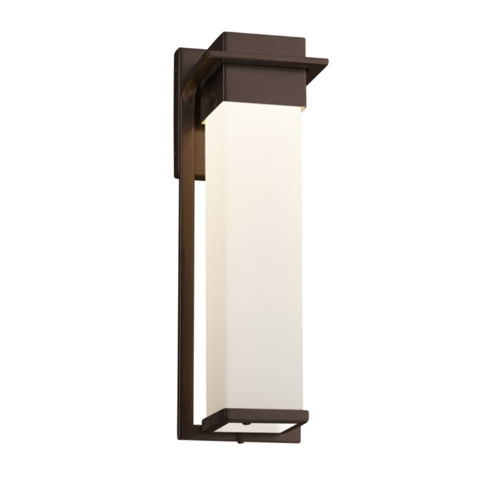 Justice Design Group FSN-7544W-OPAL-MBLK Pacific Large Outdoor LED Wall Sconce in Matte Black