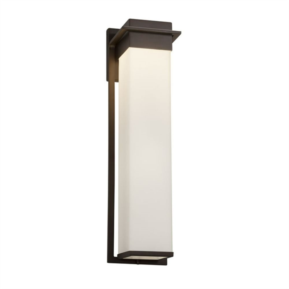 Justice Design Group FSN-7545W-OPAL-DBRZ Pacific 24" LED Outdoor Wall Sconce in Dark Bronze