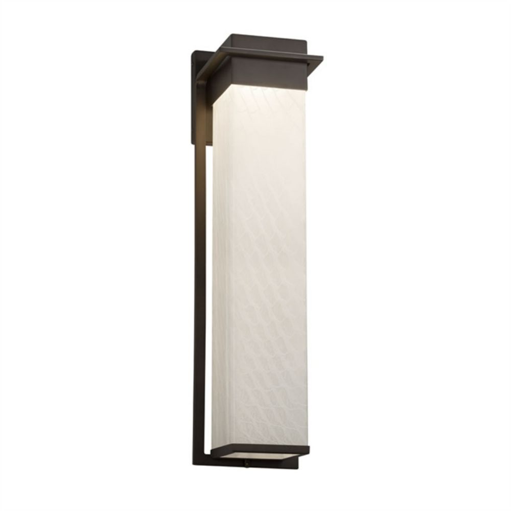 Justice Design Group FSN-7545W-WEVE-NCKL Pacific 24" LED Outdoor Wall Sconce in Brushed Nickel