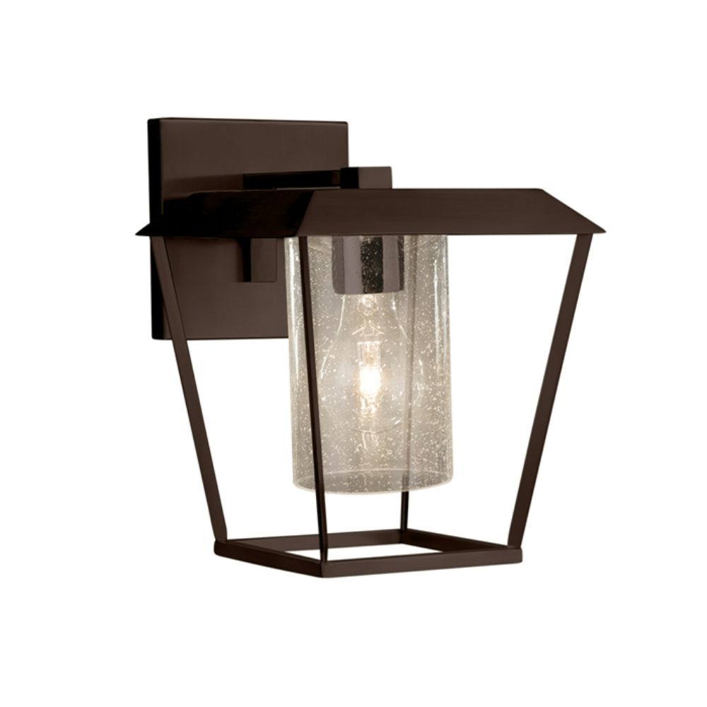 Justice Design Group FSN-7554W-10-SEED-NCKL Patina Large 1-Light Outdoor Wall Sconce in Brushed Nickel