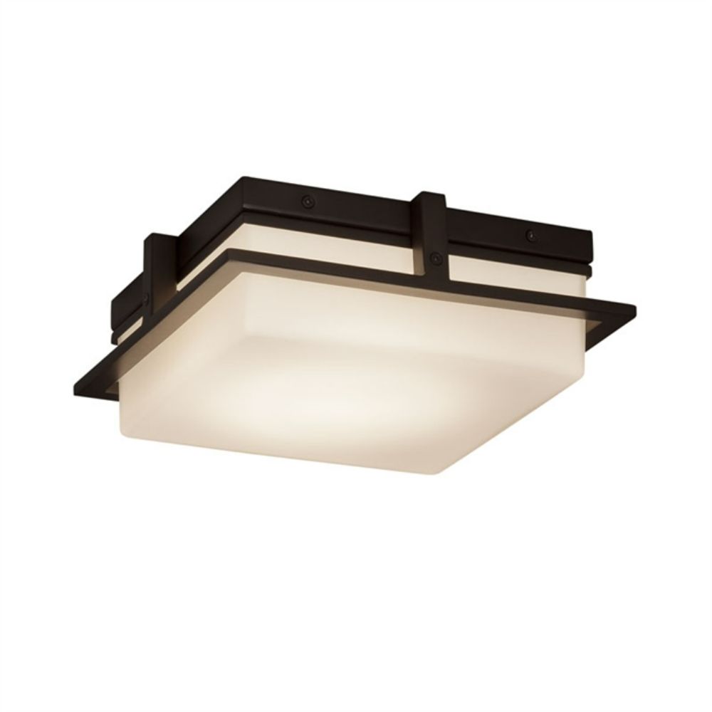 Justice Design Group FSN-7560W-OPAL-NCKL Avalon 10" Small LED Outdoor/Indoor Flush-Mount in Brushed Nickel