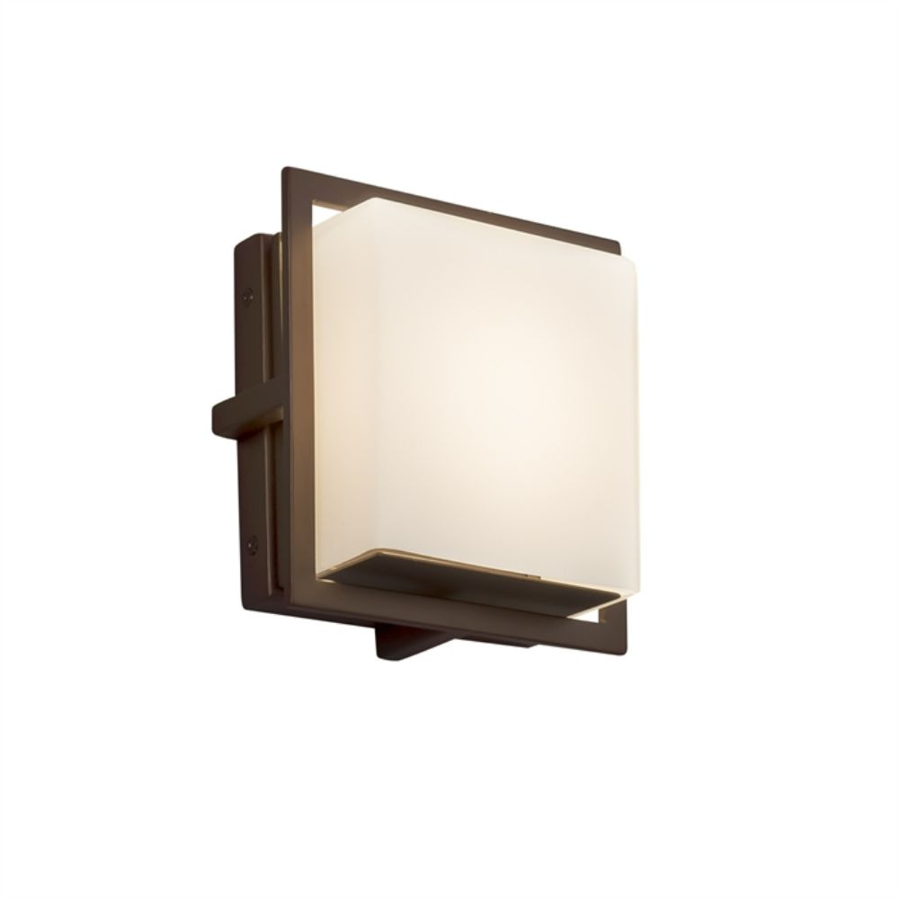 Justice Design Group FSN-7561W-OPAL-NCKL Avalon Square ADA Outdoor/Indoor LED Wall Sconce in Brushed Nickel