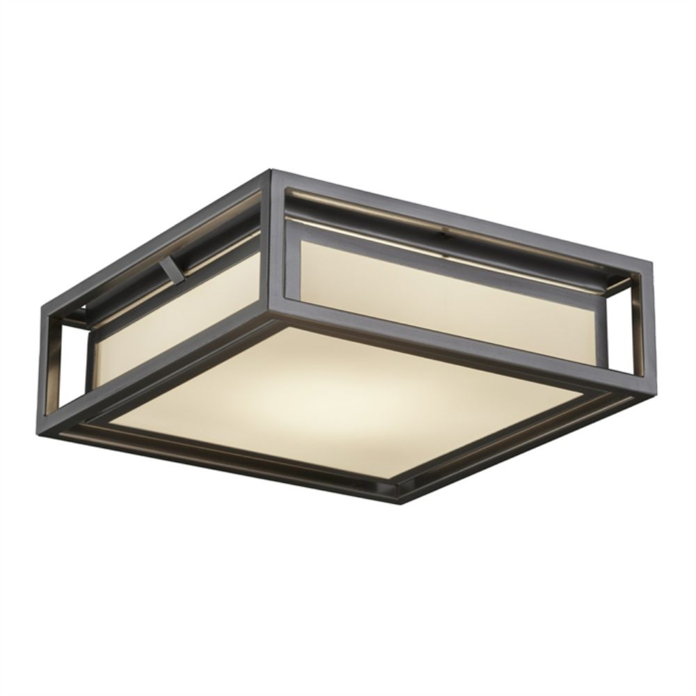 Justice Design Group FSN-7629W-OPAL-NCKL Bayview 12" LED Flush-Mount (Outdoor) in Brushed Nickel