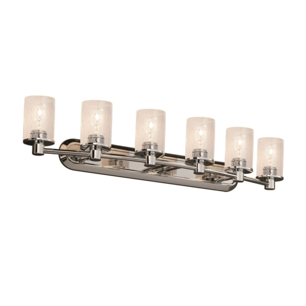Justice Design Group FSN-8516-10-SEED-CROM Rondo 6-Light Bath Bar in Polished Chrome