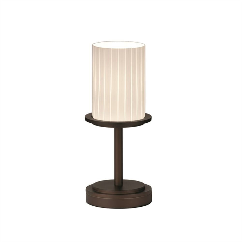 Justice Design Group FSN-8798-10-RBON-MBLK Dakota 1-Light Table Lamp (Short) in Matte Black