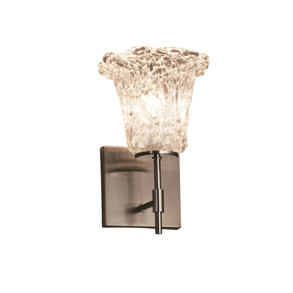 Justice Design Group GLA-8411-20-LACE-CROM Union 1-Light Wall Sconce (Short) in Polished Chrome
