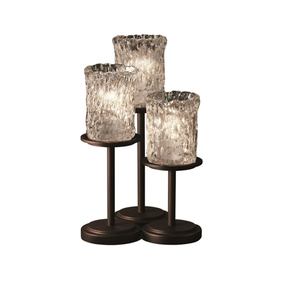 Justice Design Group GLA-8797-16-CLRT-MBLK Dakota 3-Light Table Lamp in Matte Black