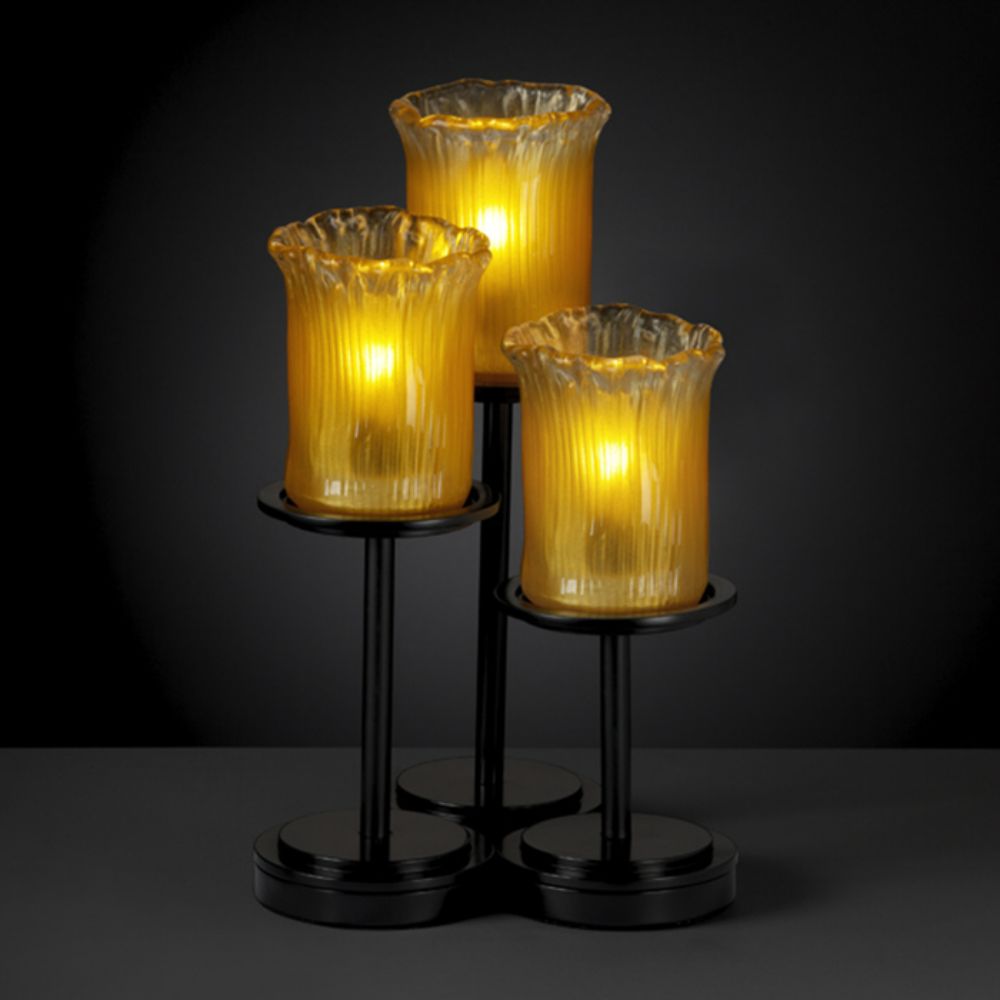 Justice Design Group GLA-8797-16-GLDC-DBRZ Dakota 3-Light Table Lamp in Dark Bronze
